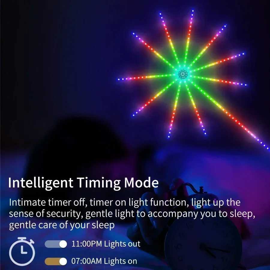 LED Firework Strip Lights RGB Bluetooth APP Control Neon Strip USB 5V Smart Atmosphere Light Sync Music Room Decor LightXJ250710