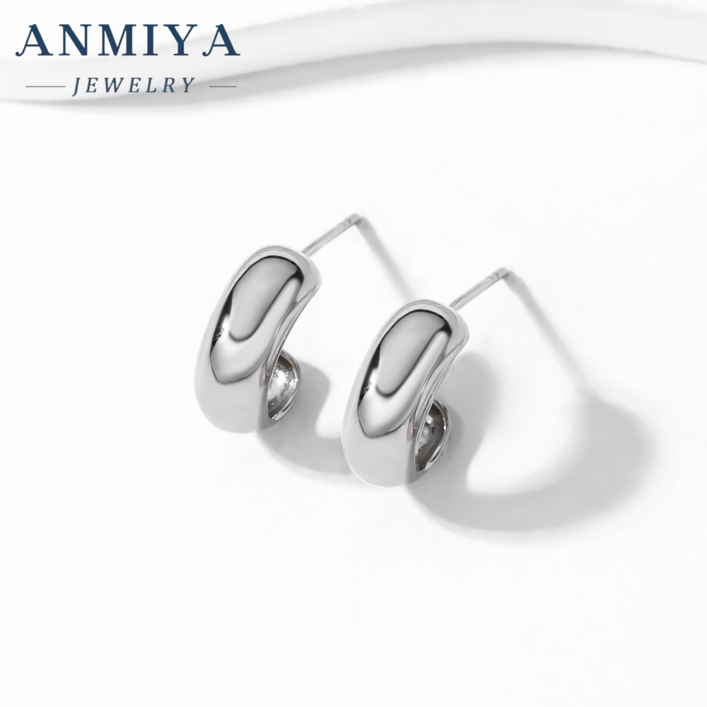 Hot Temperament Fashionable Statement Fine Jewelry Earrings Circle 925 Sterling Silver for Women