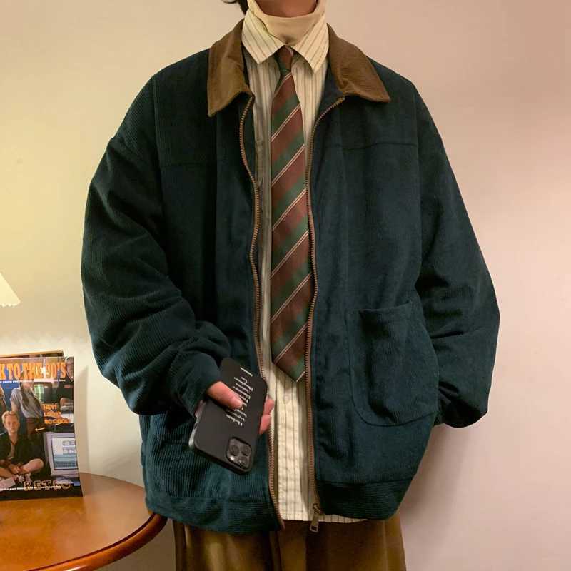 American Style Vintage 2025 Men Bomber Jacket Windbreakers Zipper Coats Autumn Loose Cargo Outerwear W250711