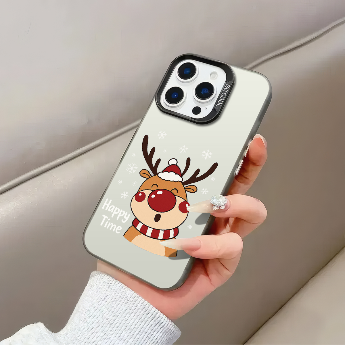 Christmas Reindeer Festive Fun pattern phone case for iPhone 16/ 16 Pro/ 16 Plus/ 16 Pro Max 15/ 14/ 13/ 12/ 11/ x/ xs/ xr/ xs max, Members Day