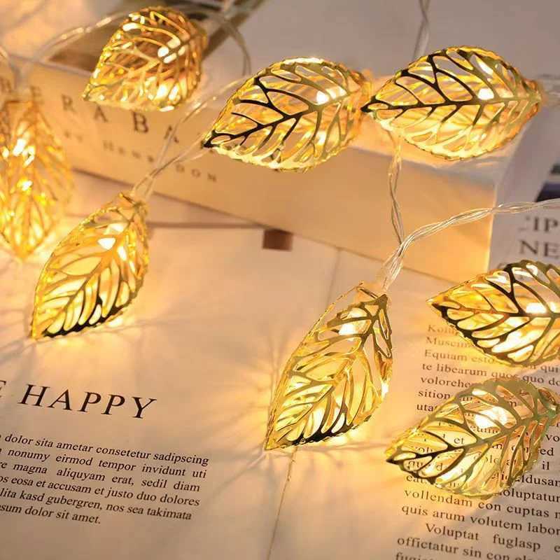10/20 LEDs Fairy String Lights Leaves Garland Lamp for Festival Living Room Wedding Christmas Decoration Fairy String Lights XJ250710