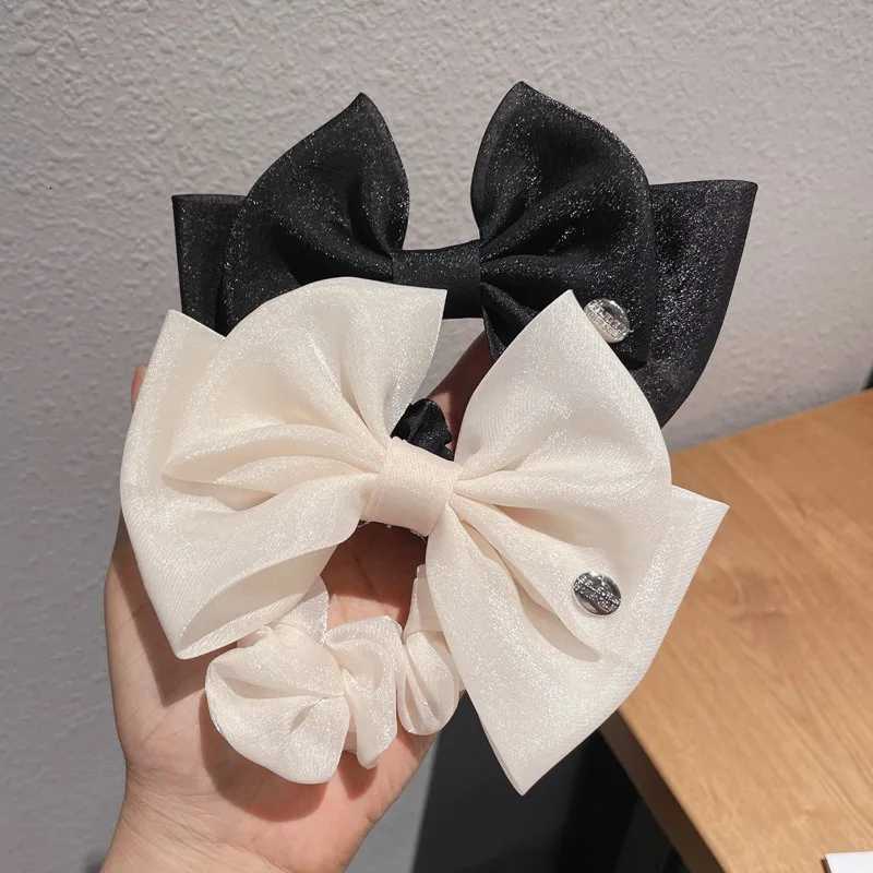 2023 Korean Elegant Bow Scrunchies for Women and Girls Elastic Hair Rubber Bands Accessories Tie Hair Rope Headdress Headwear Ornament Y250711