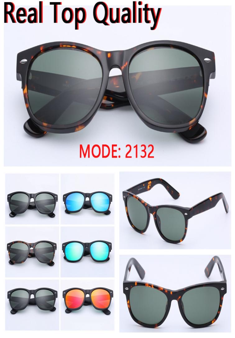 sunglasses new 2132 top quality UV400 real glass lenses sun glasses des lunettes de soleil leather case retail package every6015849
