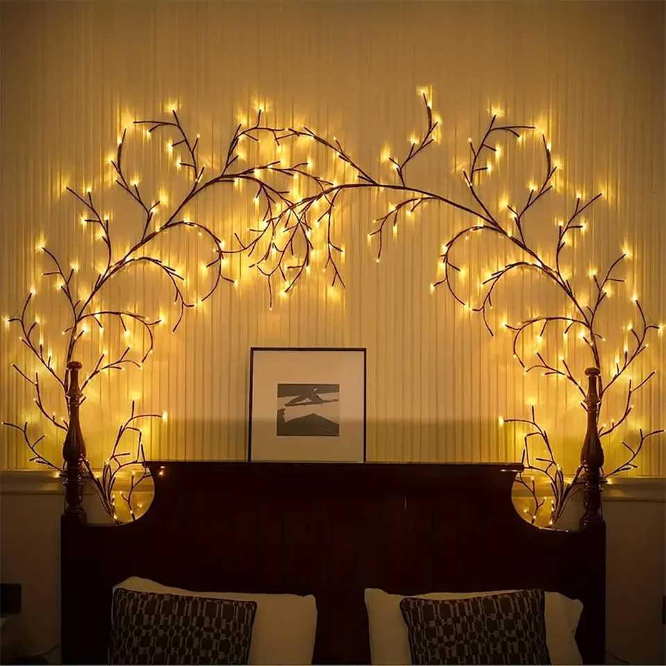 96LED Tree Branch Lamp Bedroom Wall Decoration Willow Vine Tree Light Strip 8 Lighting Modes DIY Atmosphere Light Home Lighting XJ250710