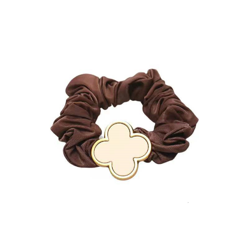 Korean Style Metal Four-Leaf Clover Scrunchie Hair Tie Internet Celebrity High-End Hair Rope Versatile Hair Accessory 250711
