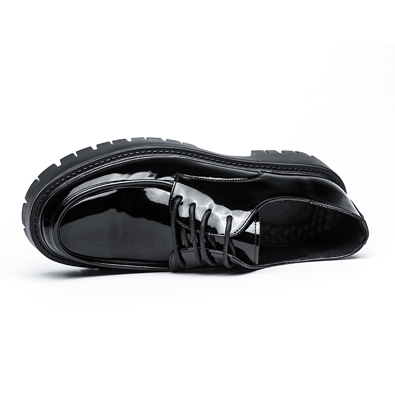 21289- New Fashionable Tassel Thick soled High Rise Leather Shoes Korean Edition Shiny Business Men's Head Shoes Barber Leather Shoes