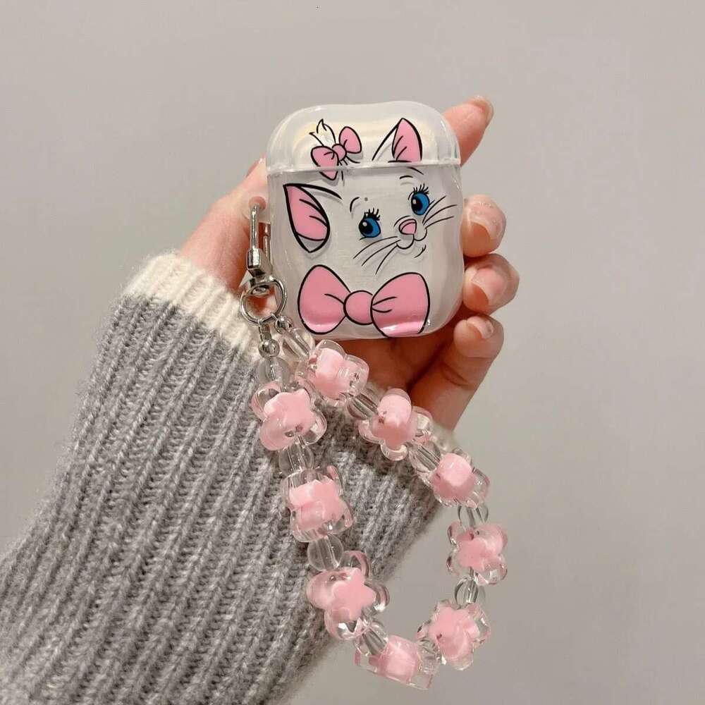 Cute Cat Headphone For Apple 1 2 3 Pro Wireless Bluetooth Cartoon Earphone Case for 4 with Keyring