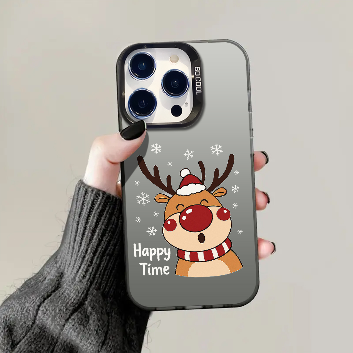 Christmas Reindeer Festive Fun pattern phone case for iPhone 16/ 16 Pro/ 16 Plus/ 16 Pro Max 15/ 14/ 13/ 12/ 11/ x/ xs/ xr/ xs max, Members Day