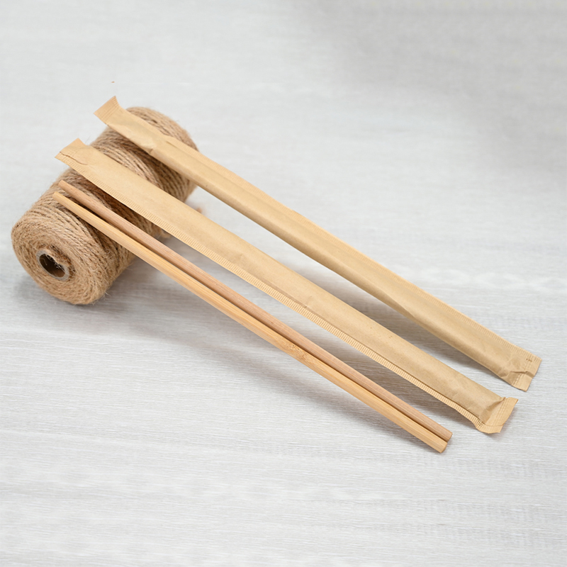 White Kraft Packaged Eco-Chopsticks Made from Sustainably Grown Bamboo