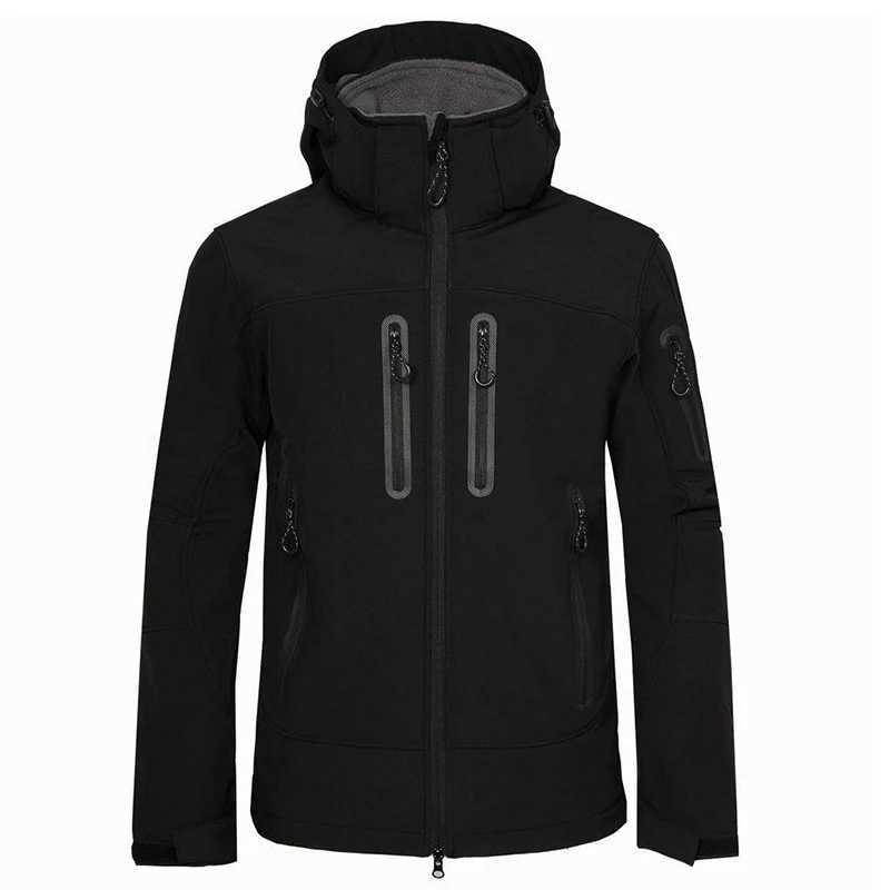 TRLWEGO Mens Softshell Camping Jacket Fleece Lined Waterproof Windproof Lightweight Outwear Full Zip Hiking Work Travel Coat W250711