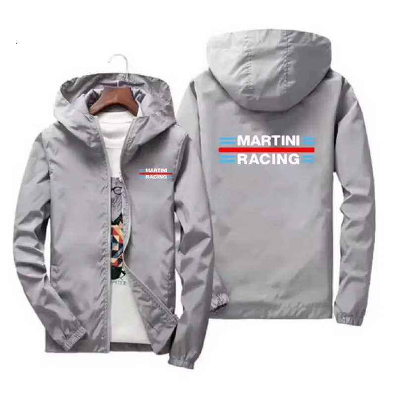Martini Racing Mens Coat Thin Sunscreen Skin Zipper Hooded Windbreaker Sports Pilot Jacket Beach Parkas Cycling Tops Plus Size W250711