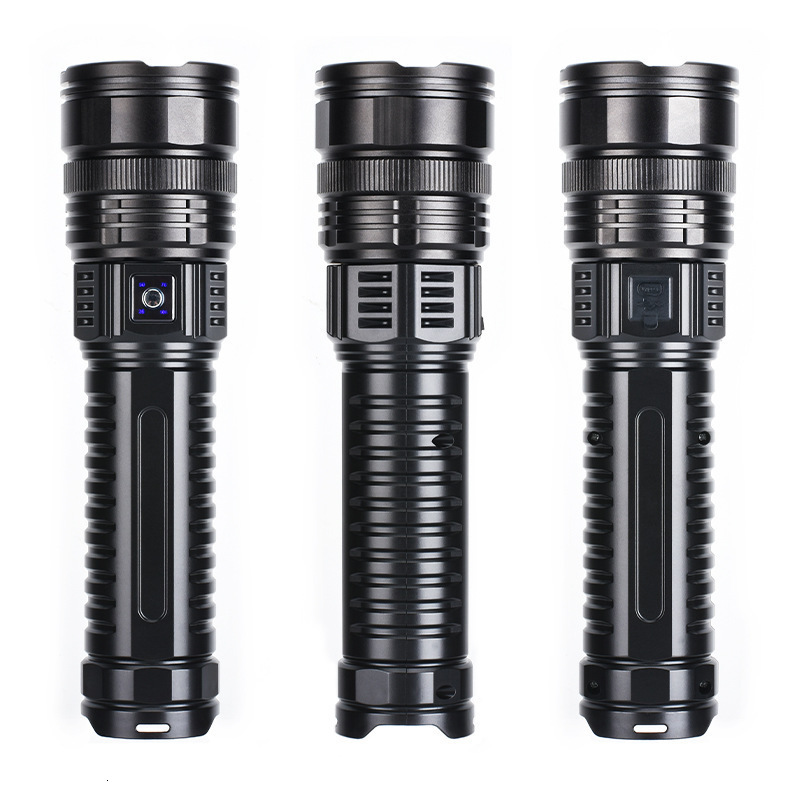 Most Powerful LED Flashlight Rechargeable Type-c Flashlight Long Range 6000M Tactical Torch Light For Fishing Hunting 241105
