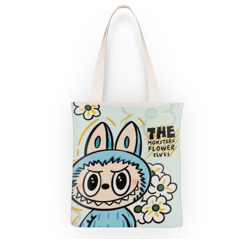 Style Labubu Canvas Bag Versatile Shoulder Bag Large Capacity Student Class Commuting Tote Bag Canvas Bag for Women 250710