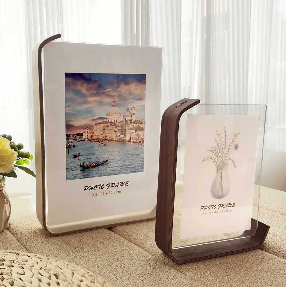 Acrylic Wooden A4 10X15cm 15X20cm Calendar Double-sided Photo Frames for Wedding Party Picture Frame H260306