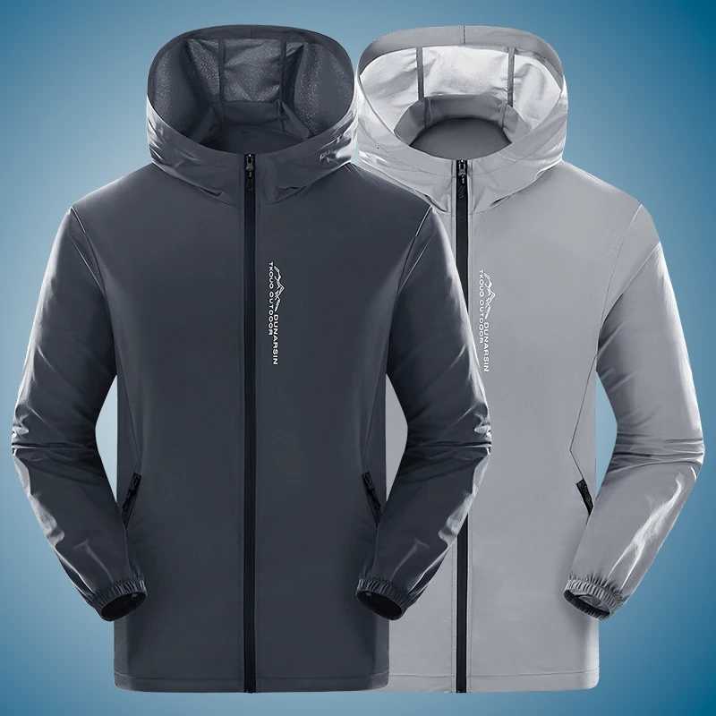 Summer Outdoor Reflective Coats Quick Dry Sun-Protective Thin Jacket Men Hiking Fishing Cycling Hooded Gym Sport Windbreaker W250711