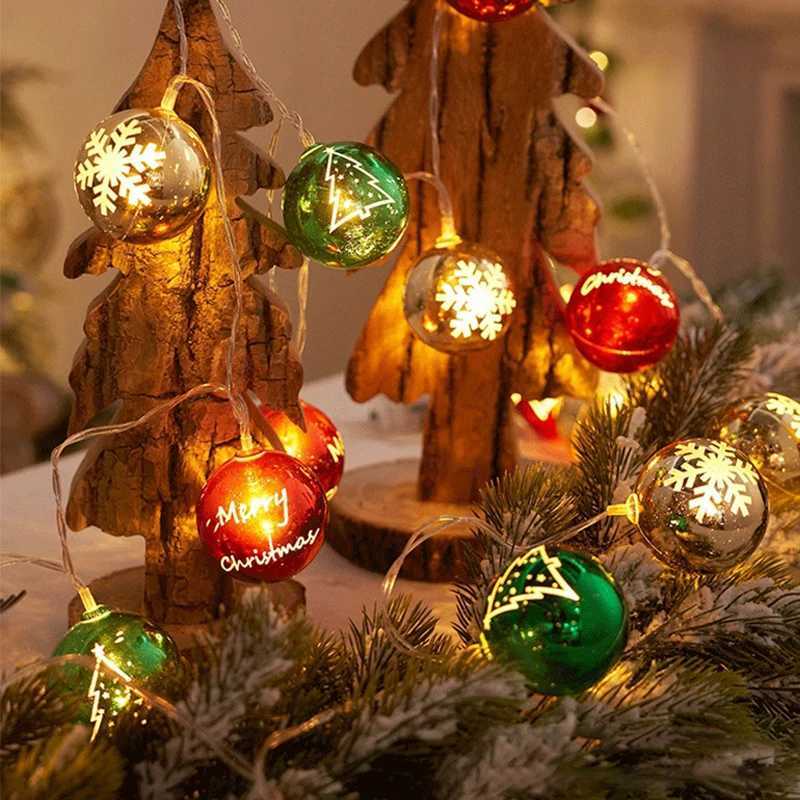 1/3M Christmas Decorative Lights String Christmas Balls Stars Garland Battery-operated Garland Xmas Tree New Year Home Decor XJ250710