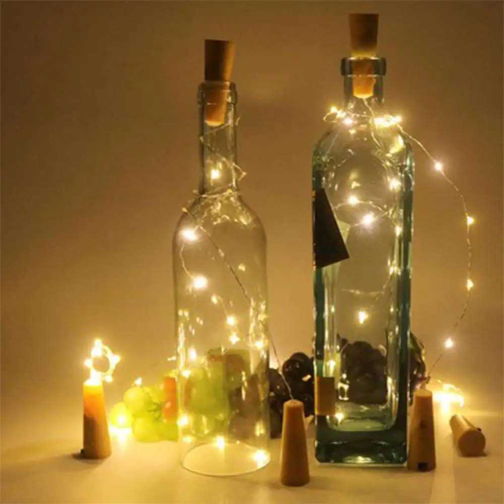1pcs 1M 2M LED String Lights Copper Wire Fairy Garland Bottle Stopper For Glass Craft Wedding Christmas Holiday Decoration XJ250710