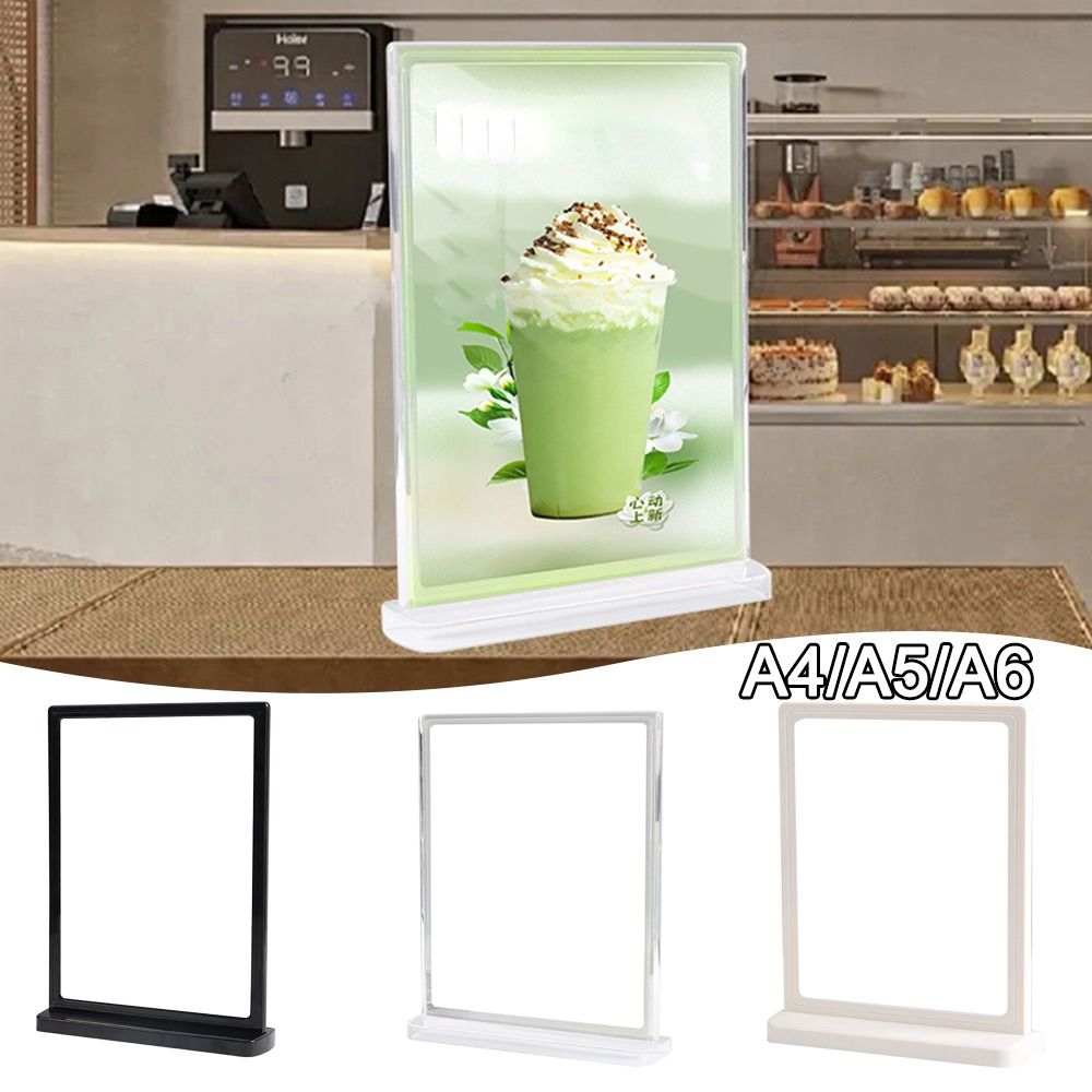 Acrylic Panel Wine Catalog Menu Stand Vertical A4 A5 A6 Photo Display Frame Desktop Ornament Transparent Black White H260306