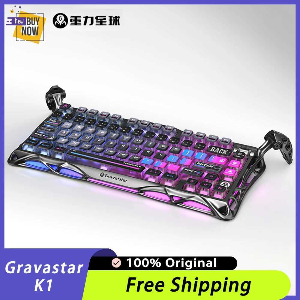 Gravastar K1 Mechanical Keyboard Wireless Aluminum Alloy TriMode RGB Light ESports Gaming Keyboard PC Accessories S251113