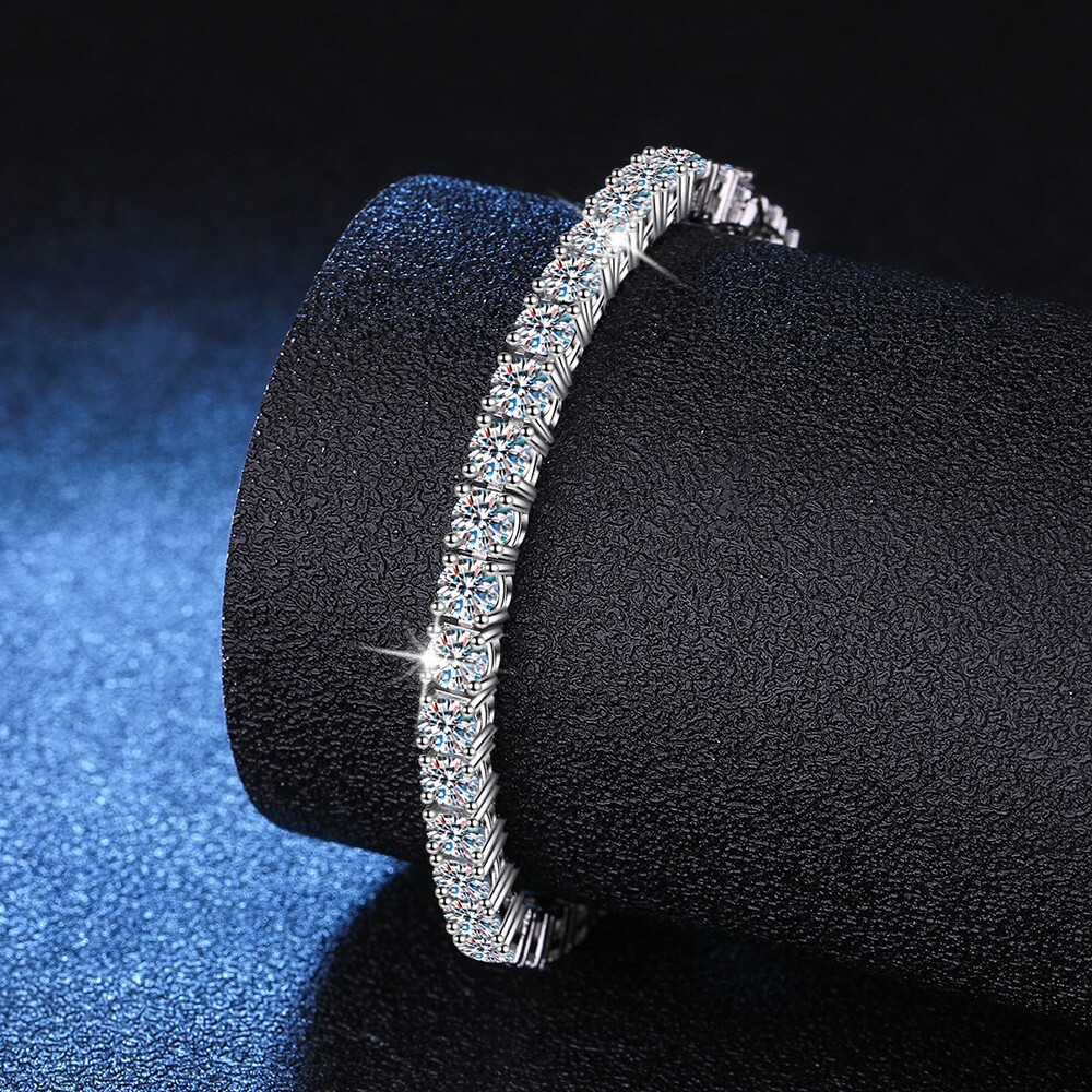 S Sier Inlaid Moissanite Tennis Necklace Hip-Hop Men's and Women's Bracelet