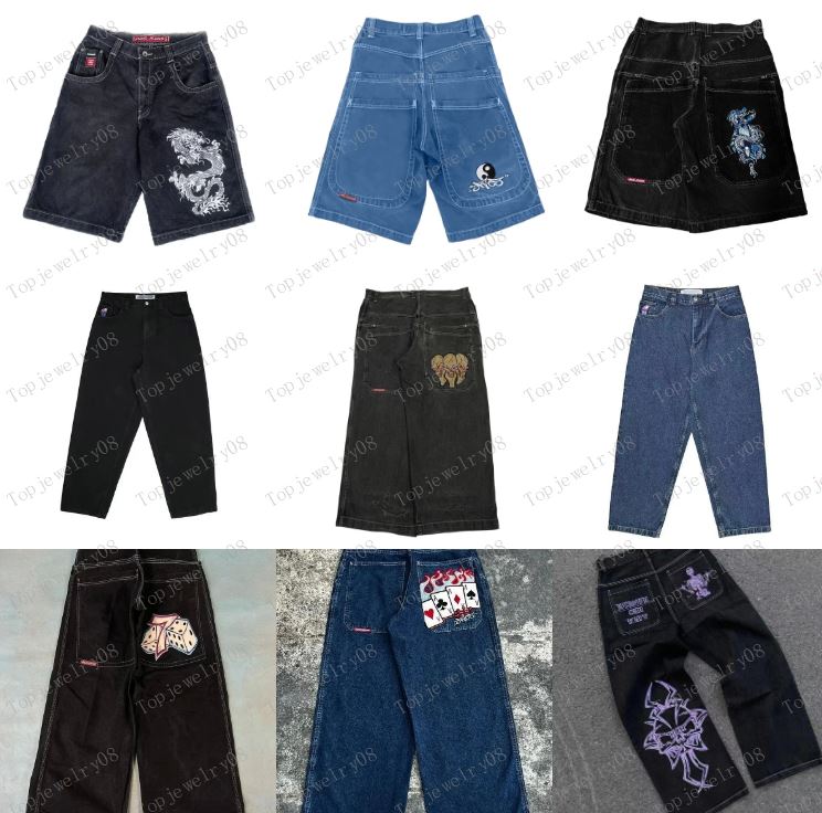 Designer Designer Baggy Jeans Men Jeans Men Clothing JNCO Baggy Jean Shorts Hip Hop Harajuku Streetwear Women Aesthetic Wide Leg Pant