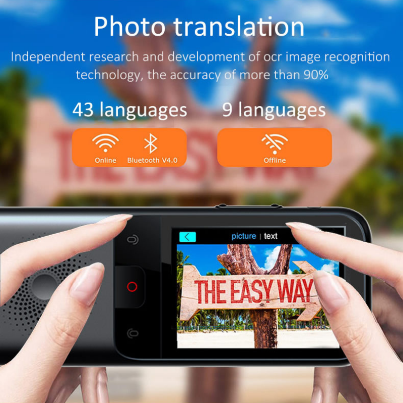 Portable T11 Voice-to-Voice & Text Translation Device Featuring 138 Nations' Dialects