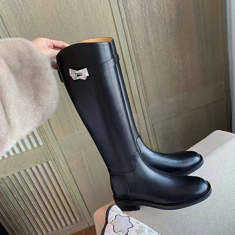 Over-the-Knee Riding Boots for Women - Thick Sole, Rhinestone Buckle, Autumn & Winter Fashion dh1702150