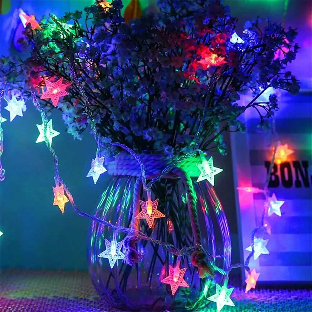 LED Star Lamp String Yard Light Waterproof Holiday Lights for Tent Wedding Birthday Party Canopy Camping Decoration Christmas XJ250710