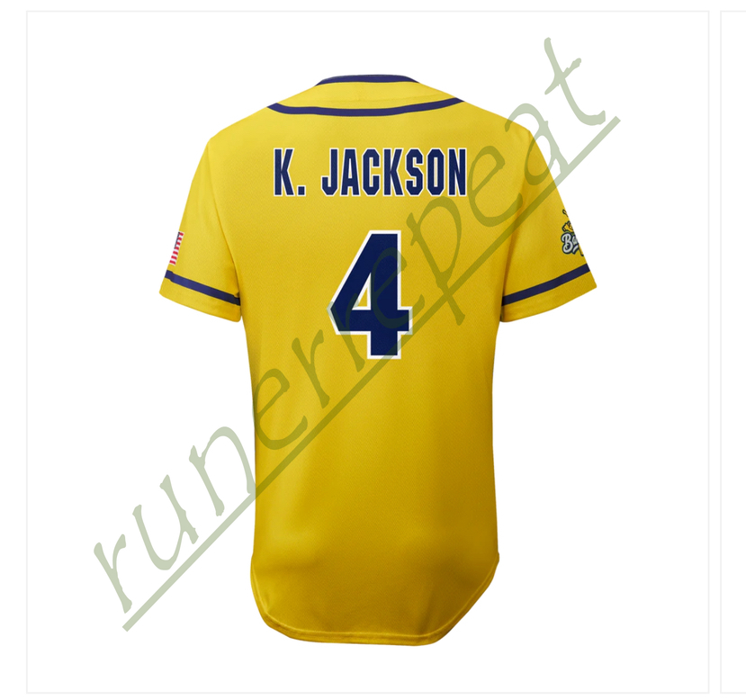 Savannah Bananas K. Jackson 4 Baseball Jerseys Custom Baseball Jerseys Mens Womens Youth