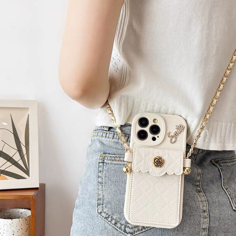 16 Quilted Small Fragrance Camellia Card Holder Compatible with iPhone 15 Pro Max Apple 13 Phone Case 11 Crossbody 14 250711