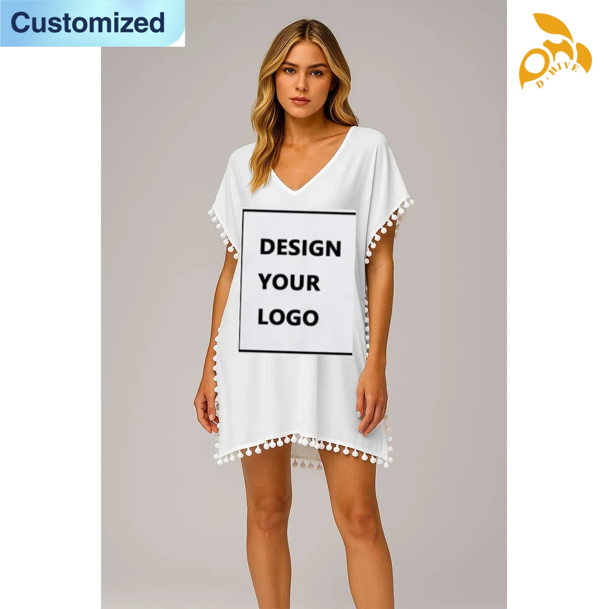 free shipping of customized super fashionable American women's chiffon beach blouse 80GSM DTF with exquisite patterns from US