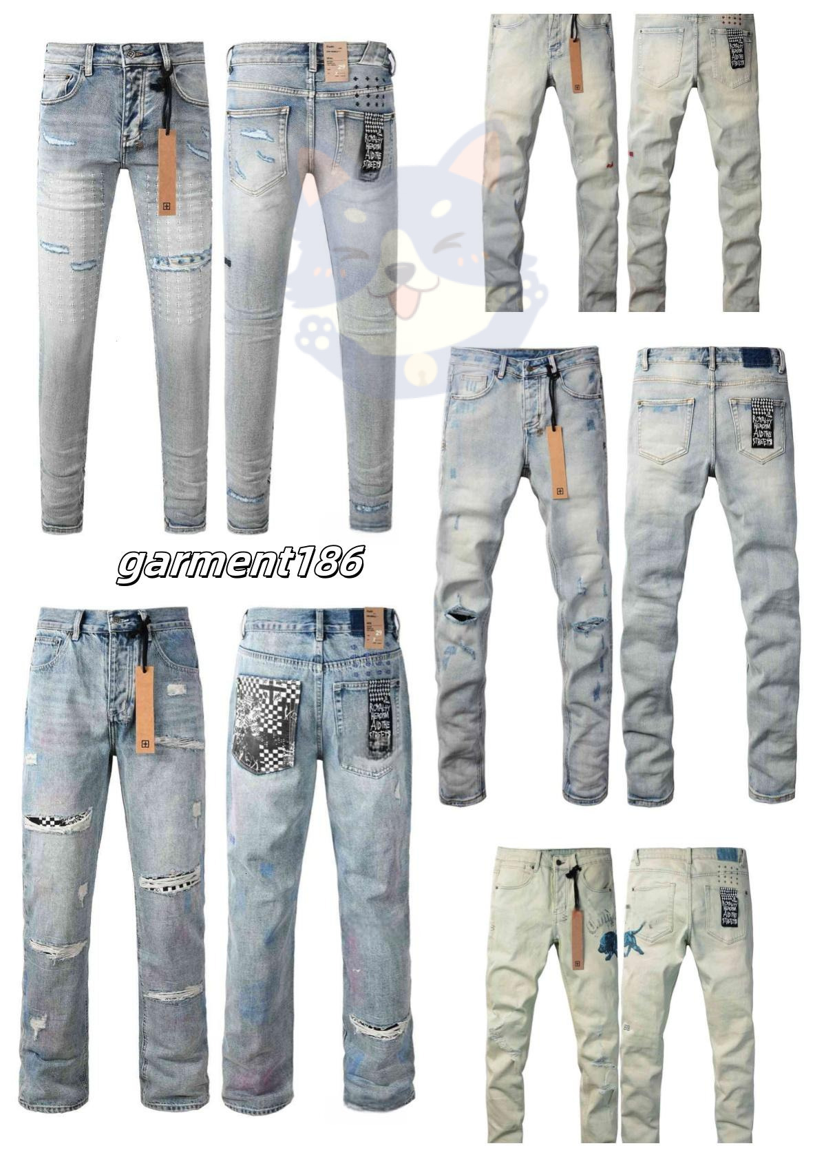 2025 New Ksubi jeans denim jeans men's pants narrow leg high waist fashion loose wide leg elastic jeans Designer Men's Vintage Ripped Straig