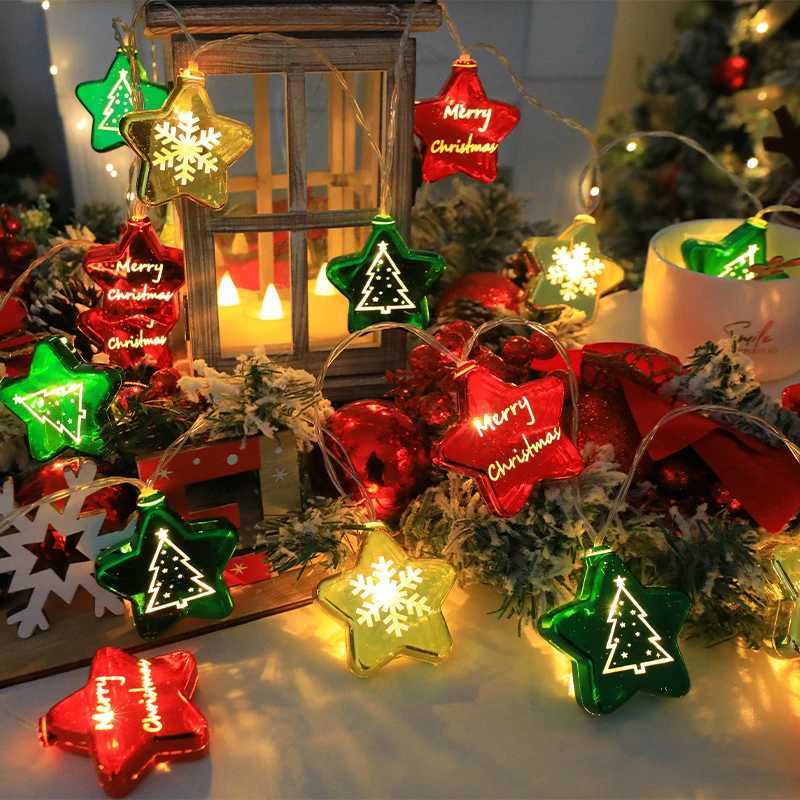 1/3M Christmas Decorative Lights String Christmas Balls Stars Garland Battery-operated Garland Xmas Tree New Year Home Decor XJ250710
