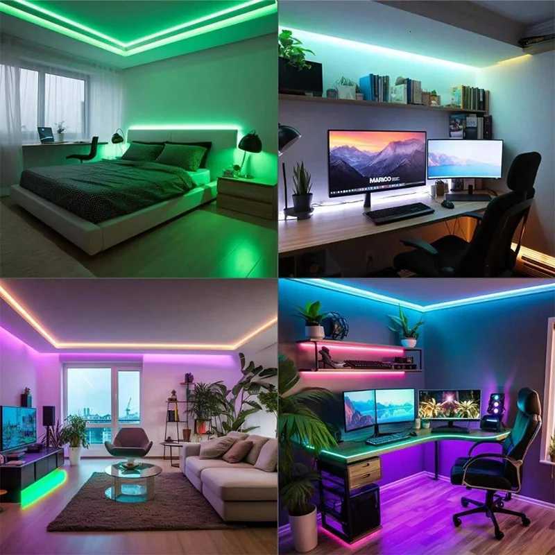USB LED Strip Lights RGB 5050 1m-30m Color Changing Bluetooth App Control LED Tape Diode Ribbon for Room Decor TV Backlight XJ250710