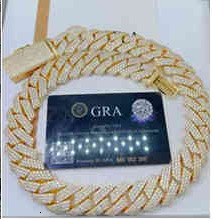 Four rows of Iced Out Pass Dia Tester Sterling Sier Necklace Vvs Moissanite Cuban Link Chain