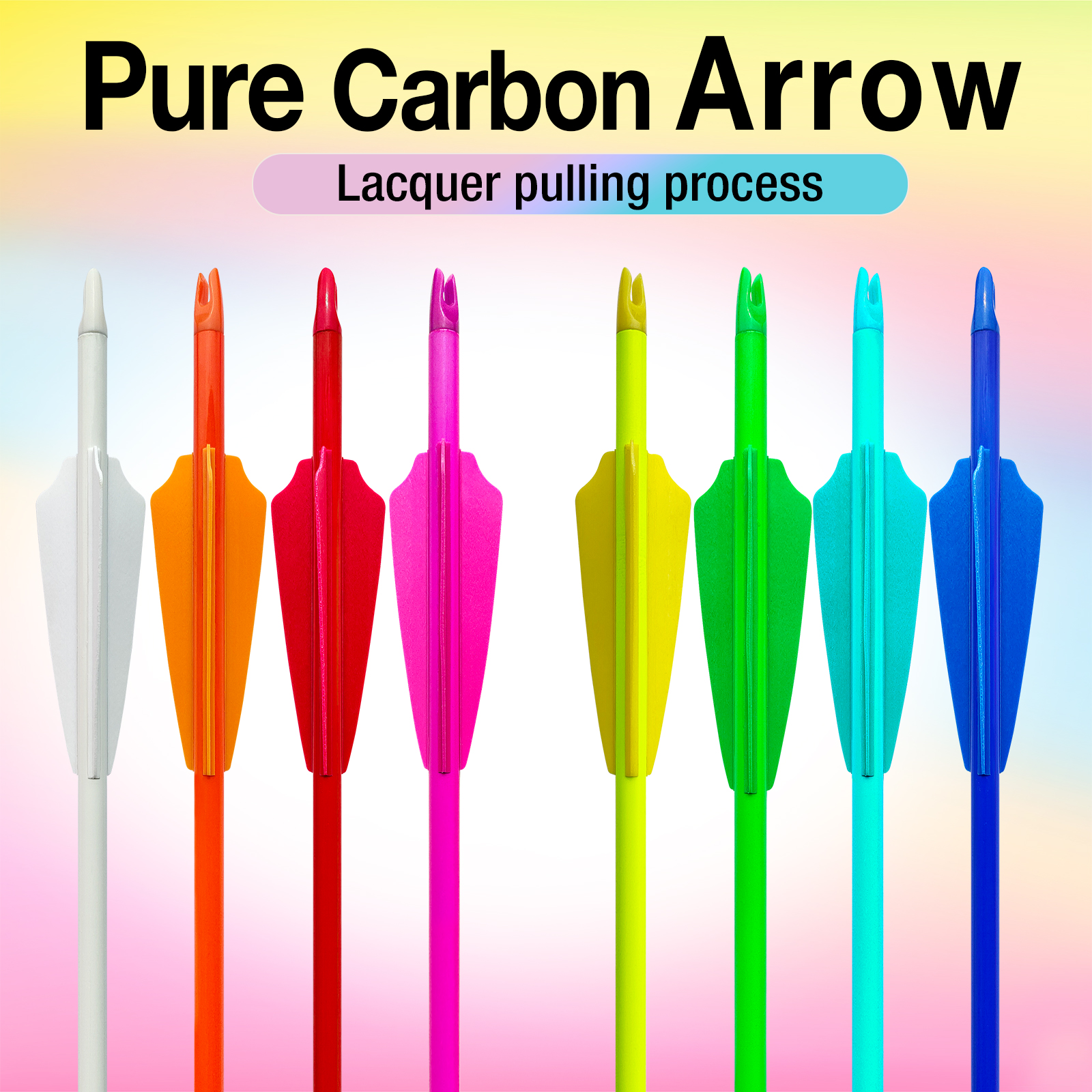 31inch Hunting Arrows Without Arrowheads Spine250-600 Carbon Fiber Archery Targeting Arrows 6.2mm Practice Arrows for Recurve Bow and Compound Bow (Pa