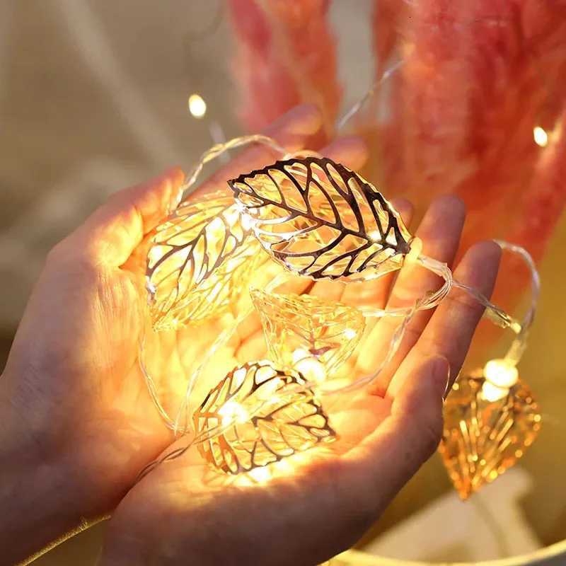 10/20 LEDs Fairy String Lights Leaves Garland Lamp for Festival Living Room Wedding Christmas Decoration Fairy String Lights XJ250710