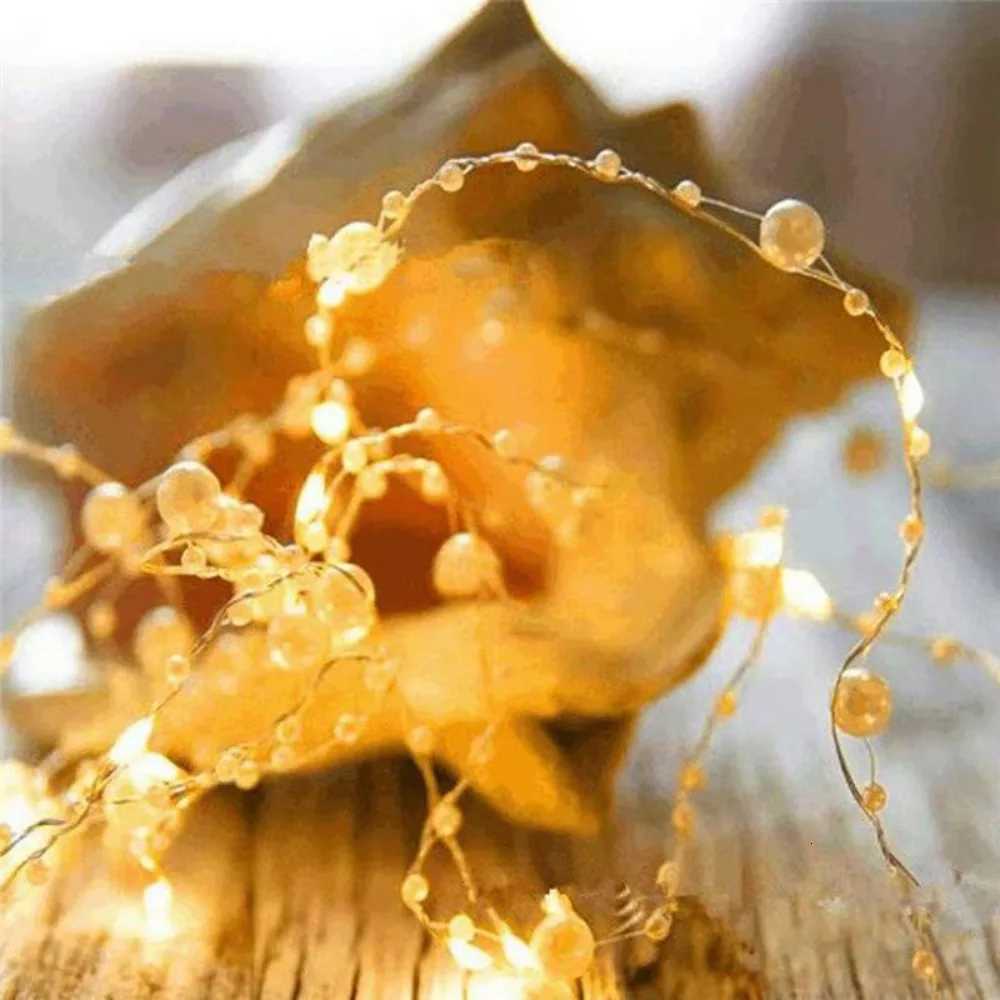 2M 5M Battery Powered LED Pearl Copper Wire String Lights Garland Home DIY Fairy Lamps for Wedding Party Holiday Decor XJ250710