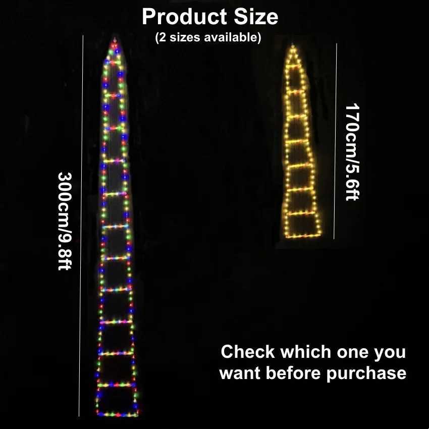 LED Christmas Ladder Lights with Santa Claus Doll String Light with Remote for Indoor Outdoor Home Garden Christmas Decor XJ250710