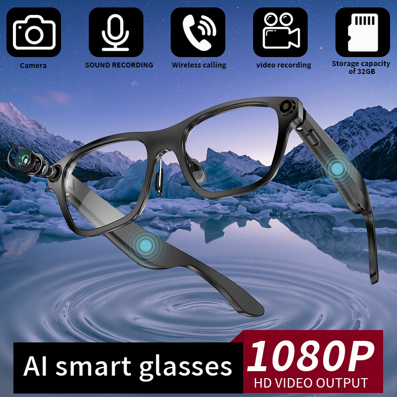 LIGE smart glasses AI translation glasses blue light filtering lenses Wireless call, music control, multi-language translation, AI intelligent voice