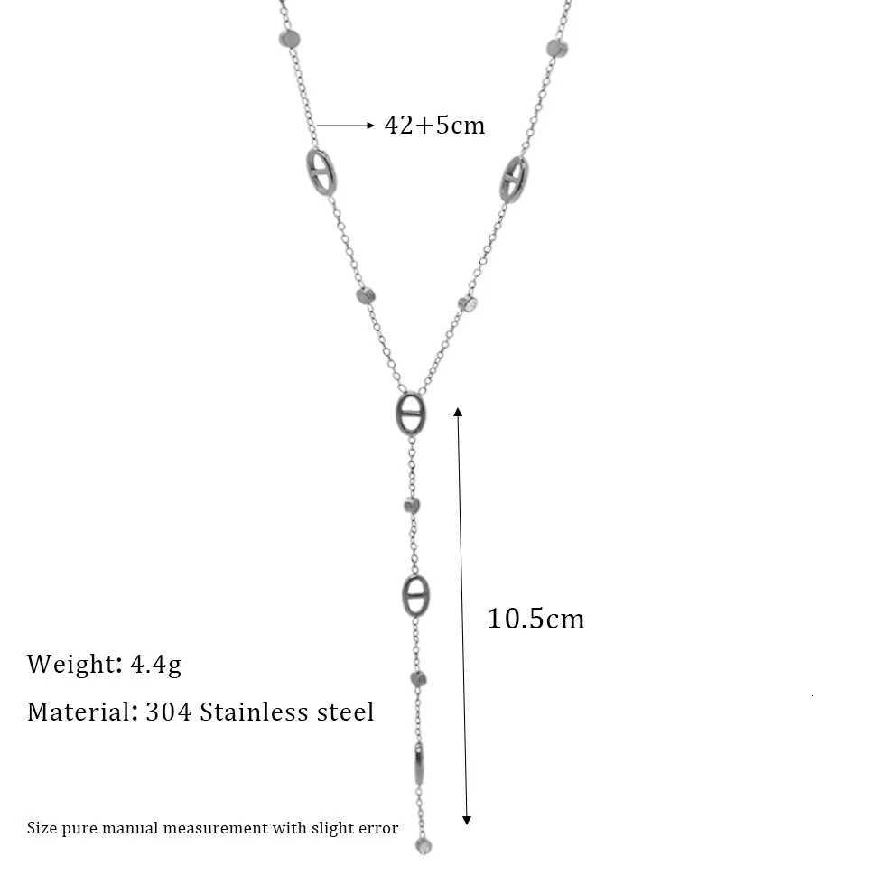 Keen on Necklace Y Chain Non Fading French Exquisite Womens Collarbone Chain Pig Nose Tassel Titanium Steel French Classic W250710