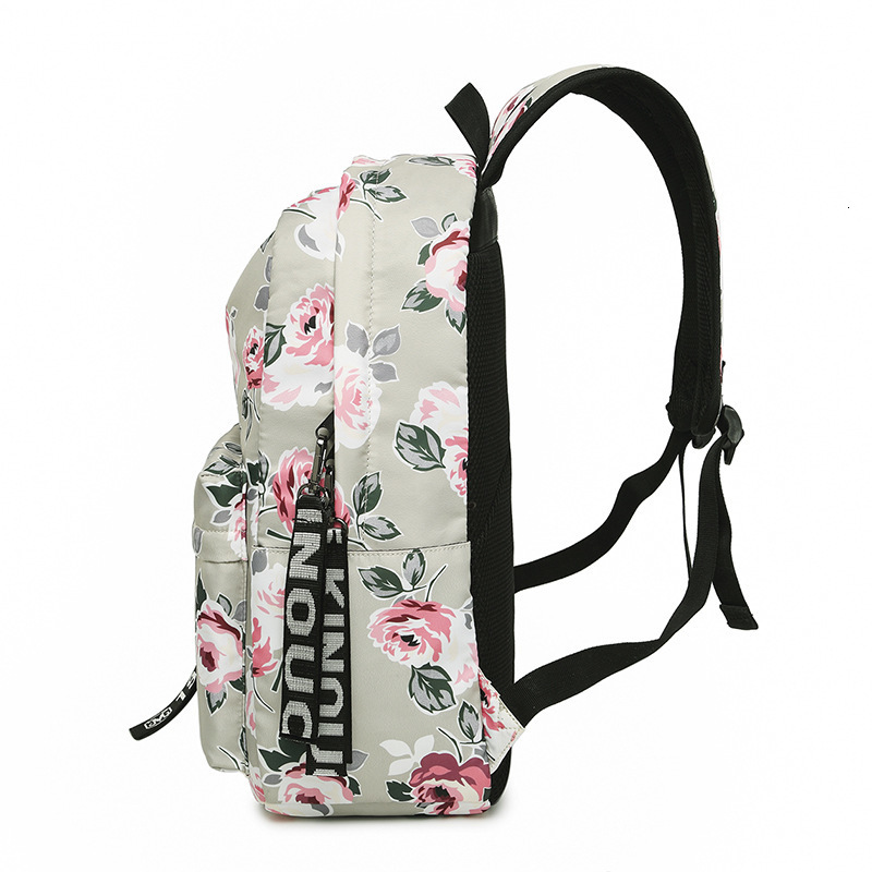 OKKID kids pink flower backpack floral school bags for teenage girls book bag cute backpacks for children girl school backpack LJ201225