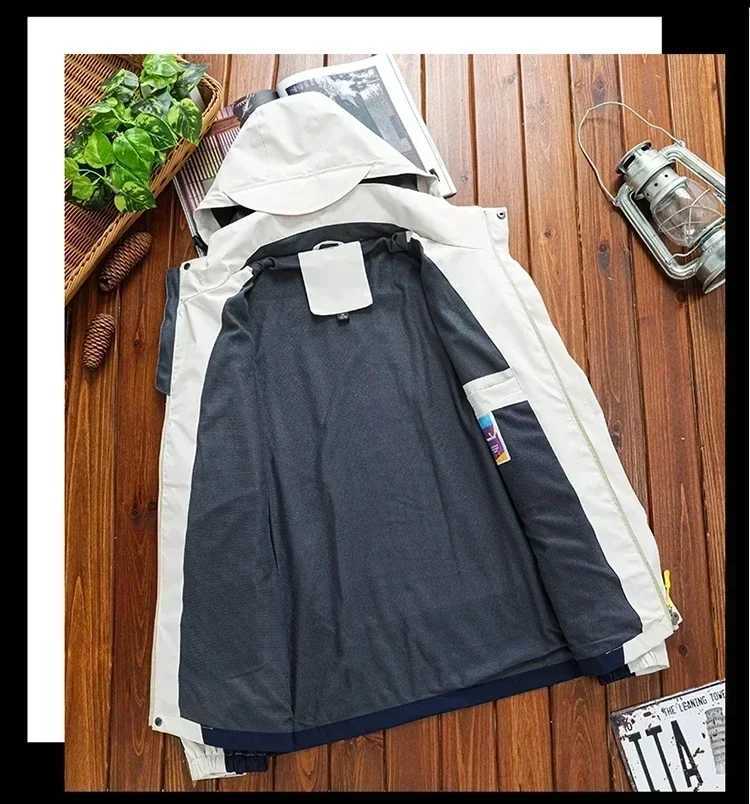 2024 Spring/Autumn Mens Windbreaker Outdoor Windproof Waterproof Mountaineering Multi Pocket Durable Hoodie Jacket Mens Coat W250711