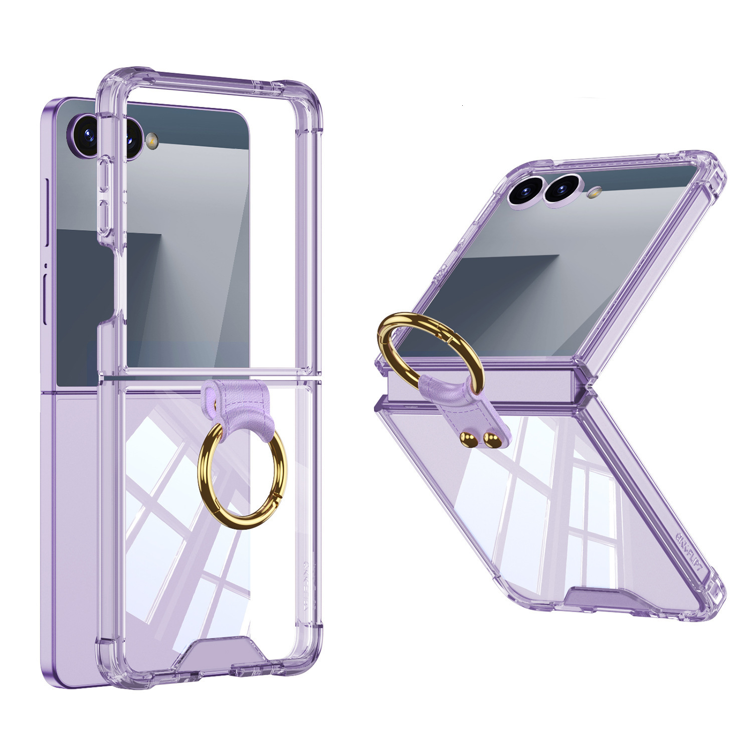 gkk Compatible with Z Flip 7 Case Transparent Airbag Ring Integrated Simple Trendy Foldable Full Coverage 250711