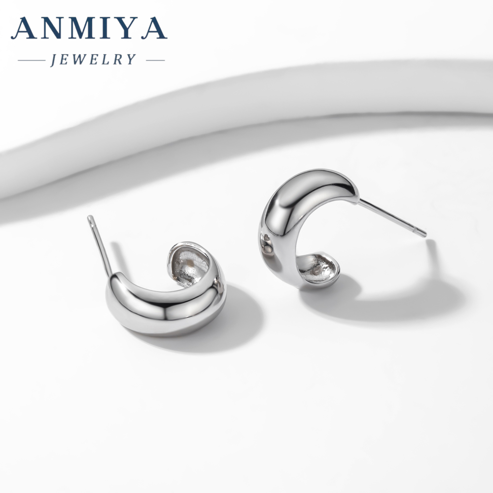 Hot Temperament Fashionable Statement Fine Jewelry Earrings Circle 925 Sterling Silver for Women
