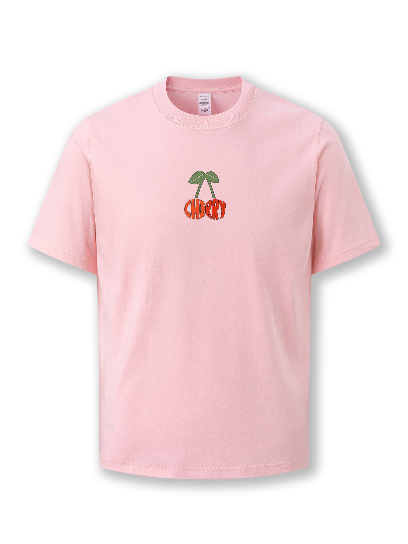 Women's summer round-neck shirt 2025 new style loose wild cotton T-shirt Casual fruit cherry print short-sleeved breathable and fashionable soft 