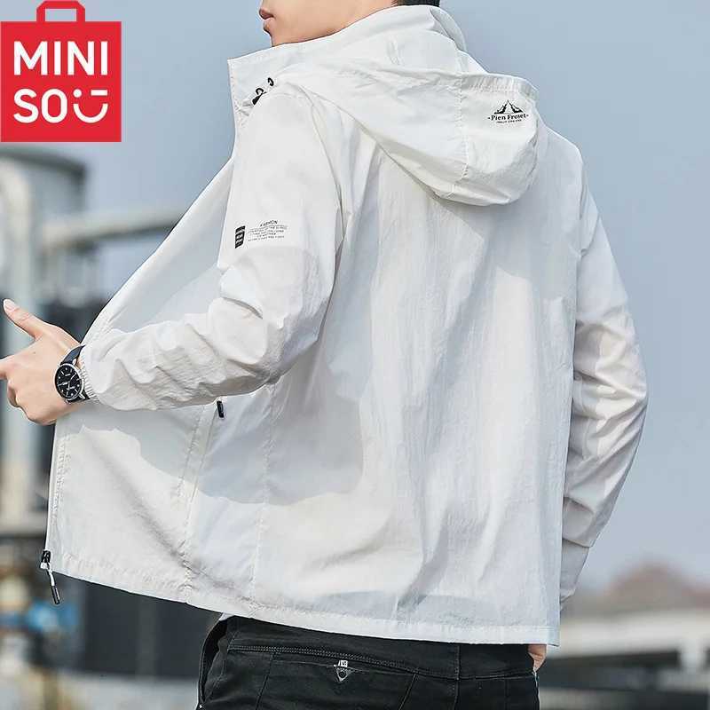 2023 MINISO Summer Hooded Jacket for Men and Women Waterproof Sun Protection Clothing Fishing Hunting Clothes Quick Dry Skin Windbreaker W250711