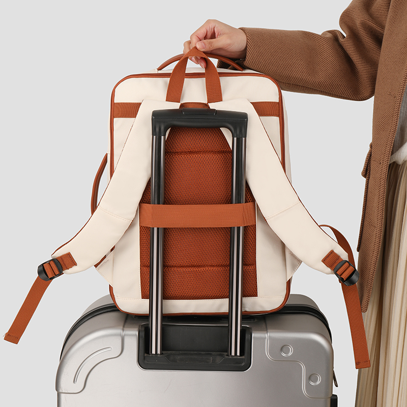Color-matched dual-shoulder bag - Simple design, large capacity, suitable for commuting and traveling with a computer.