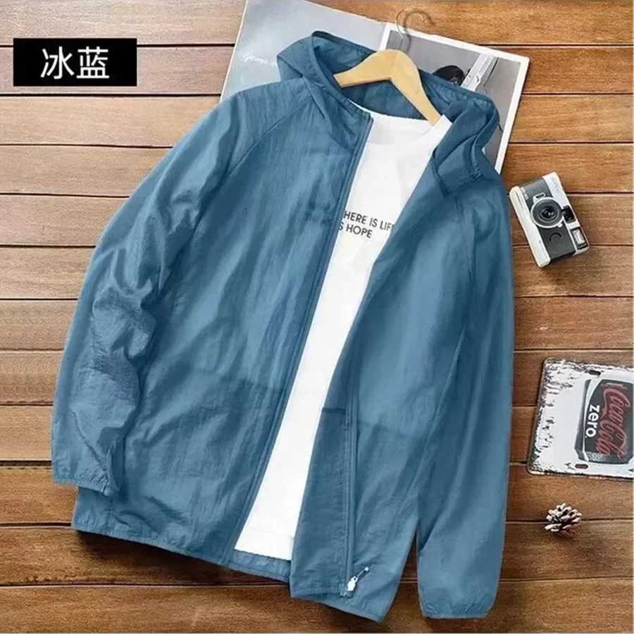 Men Thin Outerwear Jacket Summer Breathable Fishing Sunscreen Coat Outdoor Cardigan Loose Style Casual Mountaineering Jacket W250711