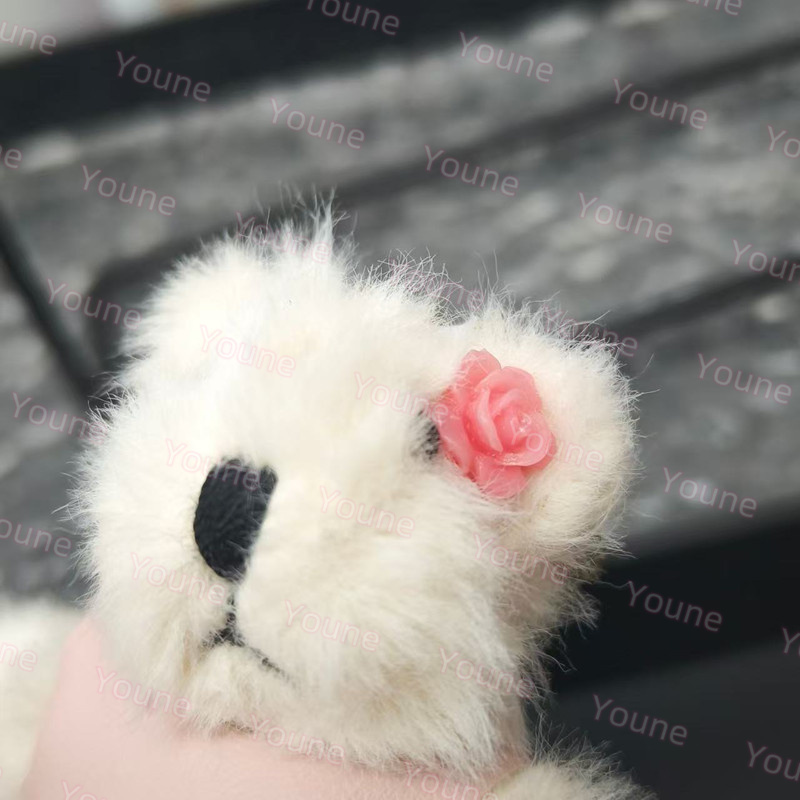 Cute Plush Keychain Purse Charm Fur Teddy Bag Charm with Metal Ring for Womens Bags Car Keys and Gifts L250928TM5B